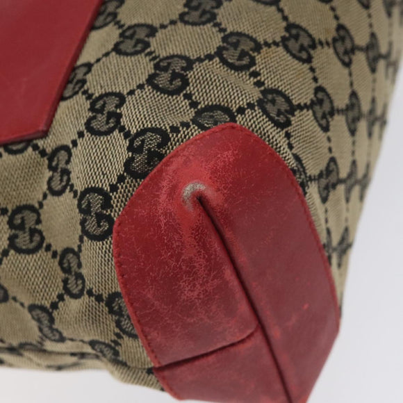 GUCCI GG Canvas Tote Bag Beige Gold Red 019 0402 1705 Auth th6226
