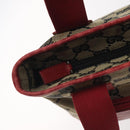 GUCCI GG Canvas Tote Bag Beige Gold Red 019 0402 1705 Auth th6226-10