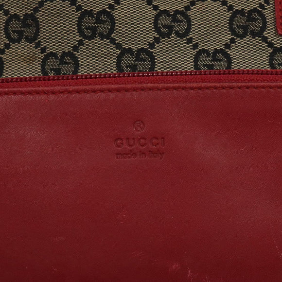 GUCCI GG Canvas Tote Bag Beige Gold Red 019 0402 1705 Auth th6226