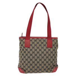 GUCCI GG Canvas Tote Bag Beige Gold Red 019 0402 1705 Auth th6226 - 0