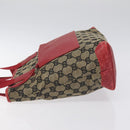 GUCCI GG Canvas Tote Bag Beige Gold Red 019 0402 1705 Auth th6226-4