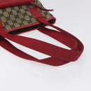 GUCCI GG Canvas Tote Bag Beige Gold Red 019 0402 1705 Auth th6226-7