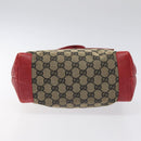 GUCCI GG Canvas Tote Bag Beige Gold Red 019 0402 1705 Auth th6226-5