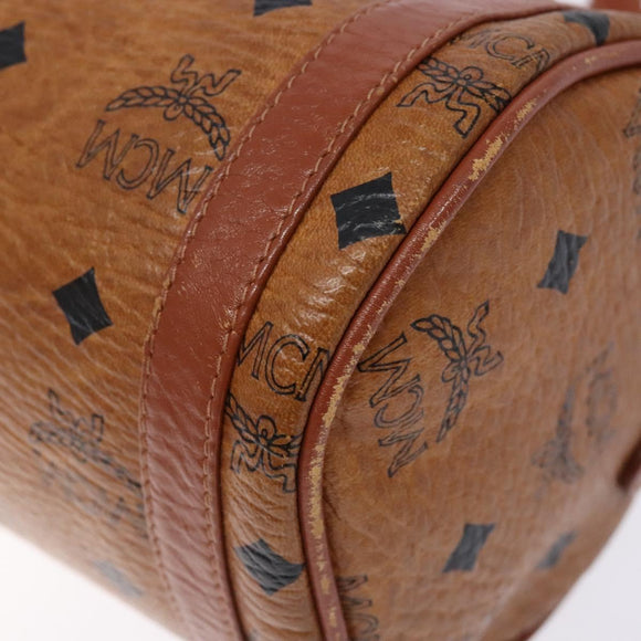 MCM Logogram Vicetos Shoulder Bag PVC Leather Brown Gold Auth th6240