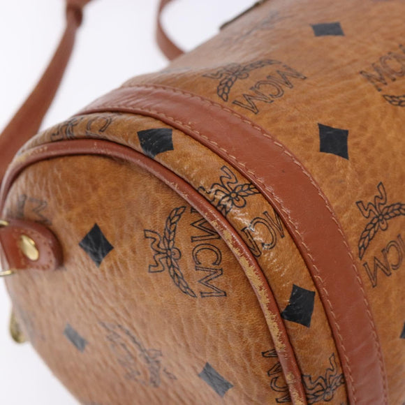 MCM Logogram Vicetos Shoulder Bag PVC Leather Brown Gold Auth th6240