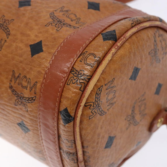 MCM Logogram Vicetos Shoulder Bag PVC Leather Brown Gold Auth th6240