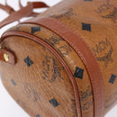 MCM Logogram Vicetos Shoulder Bag PVC Leather Brown Gold Auth th6240-13