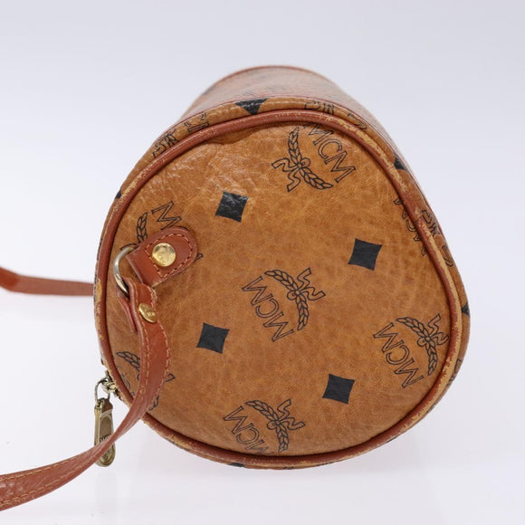 MCM Logogram Vicetos Shoulder Bag PVC Leather Brown Gold Auth th6240