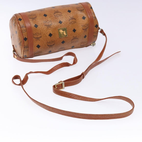 MCM Logogram Vicetos Shoulder Bag PVC Leather Brown Gold Auth th6240