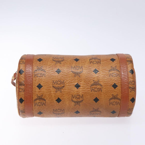 MCM Logogram Vicetos Shoulder Bag PVC Leather Brown Gold Auth th6240