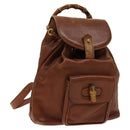 GUCCI Bamboo Backpack Leather Brown Gold 003 1705 0030 Auth th6241-1