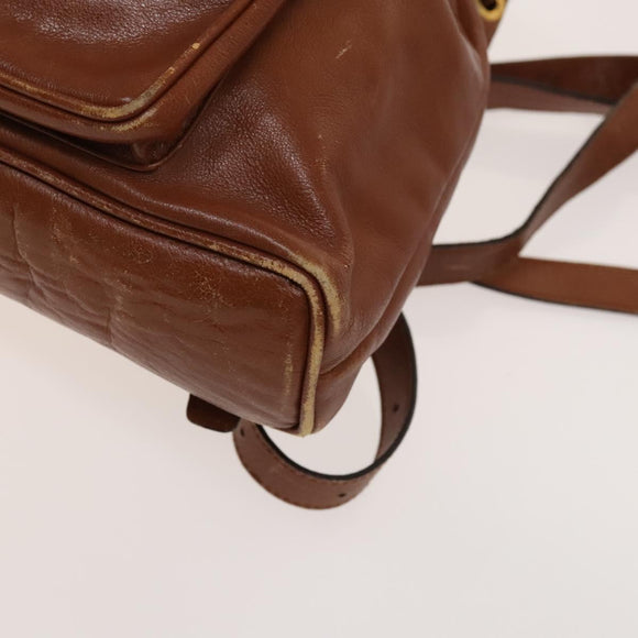 GUCCI Bamboo Backpack Leather Brown Gold 003 1705 0030 Auth th6241