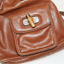 GUCCI Bamboo Backpack Leather Brown Gold 003 1705 0030 Auth th6241-24
