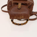 GUCCI Bamboo Backpack Leather Brown Gold 003 1705 0030 Auth th6241-6