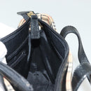 BURBERRY Nova Check Hand Bag Canvas Beige Gold Auth th6248-17