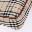 BURBERRY Nova Check Shoulder Bag Canvas Beige Silver Auth th6249-9