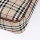 BURBERRY Nova Check Shoulder Bag Canvas Beige Silver Auth th6249-15