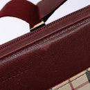 BURBERRY Nova Check Shoulder Bag Canvas Beige Silver Auth th6249-10