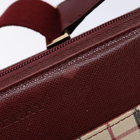 BURBERRY Nova Check Shoulder Bag Canvas Beige Silver Auth th6249