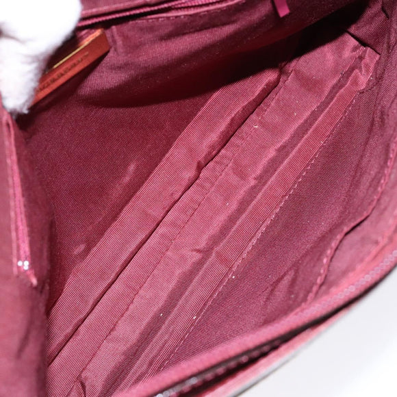 BURBERRY Nova Check Shoulder Bag Canvas Beige Silver Auth th6249