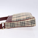 BURBERRY Nova Check Shoulder Bag Canvas Beige Silver Auth th6249-4