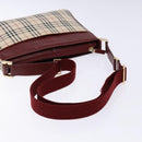 BURBERRY Nova Check Shoulder Bag Canvas Beige Silver Auth th6249-7
