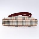 BURBERRY Nova Check Shoulder Bag Canvas Beige Silver Auth th6249-5