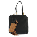 Chloe Shoulder Bag Leather Black Gold Auth th6258-1