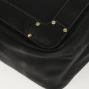 Chloe Shoulder Bag Leather Black Gold Auth th6258-13