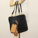Chloe Shoulder Bag Leather Black Gold Auth th6258-22