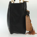 Chloe Shoulder Bag Leather Black Gold Auth th6258-5