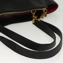 Chloe Shoulder Bag Leather Black Gold Auth th6258-7