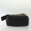 Chloe Shoulder Bag Leather Black Gold Auth th6258-9