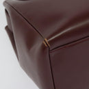 CARTIER Shoulder Bag Leather Bordeaux Gold Auth th6259-9