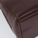 CARTIER Shoulder Bag Leather Bordeaux Gold Auth th6259-15