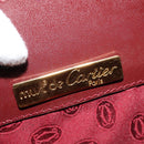 CARTIER Shoulder Bag Leather Bordeaux Gold Auth th6259-11