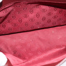CARTIER Shoulder Bag Leather Bordeaux Gold Auth th6259-12