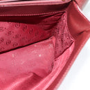 CARTIER Shoulder Bag Leather Bordeaux Gold Auth th6259-17