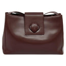 CARTIER Shoulder Bag Leather Bordeaux Gold Auth th6259-13