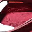 CARTIER Shoulder Bag Leather Bordeaux Gold Auth th6259-20