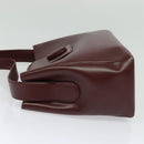 CARTIER Shoulder Bag Leather Bordeaux Gold Auth th6259-3