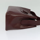 CARTIER Shoulder Bag Leather Bordeaux Gold Auth th6259-4