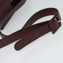 CARTIER Shoulder Bag Leather Bordeaux Gold Auth th6259-7
