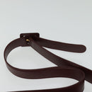 CARTIER Shoulder Bag Leather Bordeaux Gold Auth th6259-8