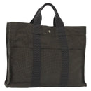 HERMES Fourre Tout MM Hand Bag Canvas Gray Auth th6264-1