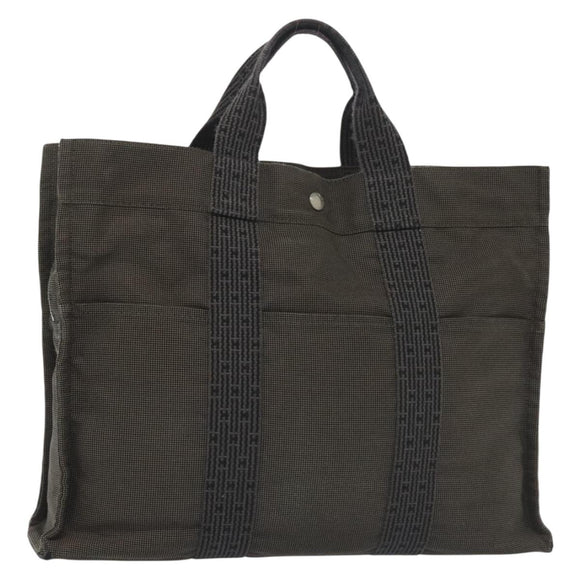 HERMES Fourre Tout MM Hand Bag Canvas Gray Auth th6264