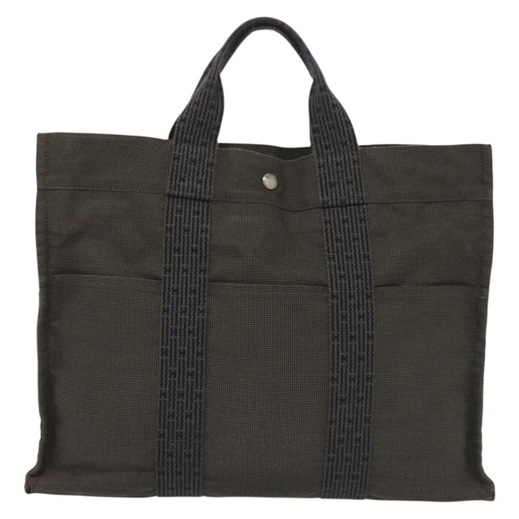 HERMES Fourre Tout MM Hand Bag Canvas Gray Auth th6264