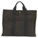 HERMES Fourre Tout MM Hand Bag Canvas Gray Auth th6264-2