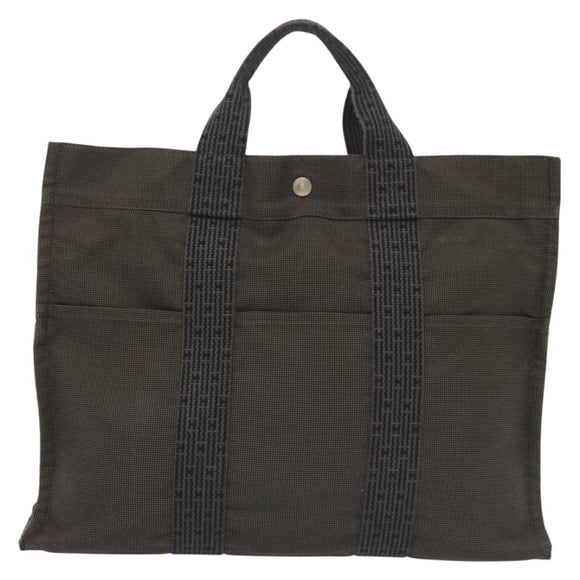 HERMES Fourre Tout MM Hand Bag Canvas Gray Auth th6264