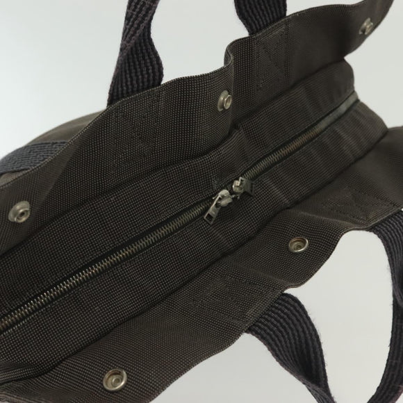 HERMES Fourre Tout MM Hand Bag Canvas Gray Auth th6264